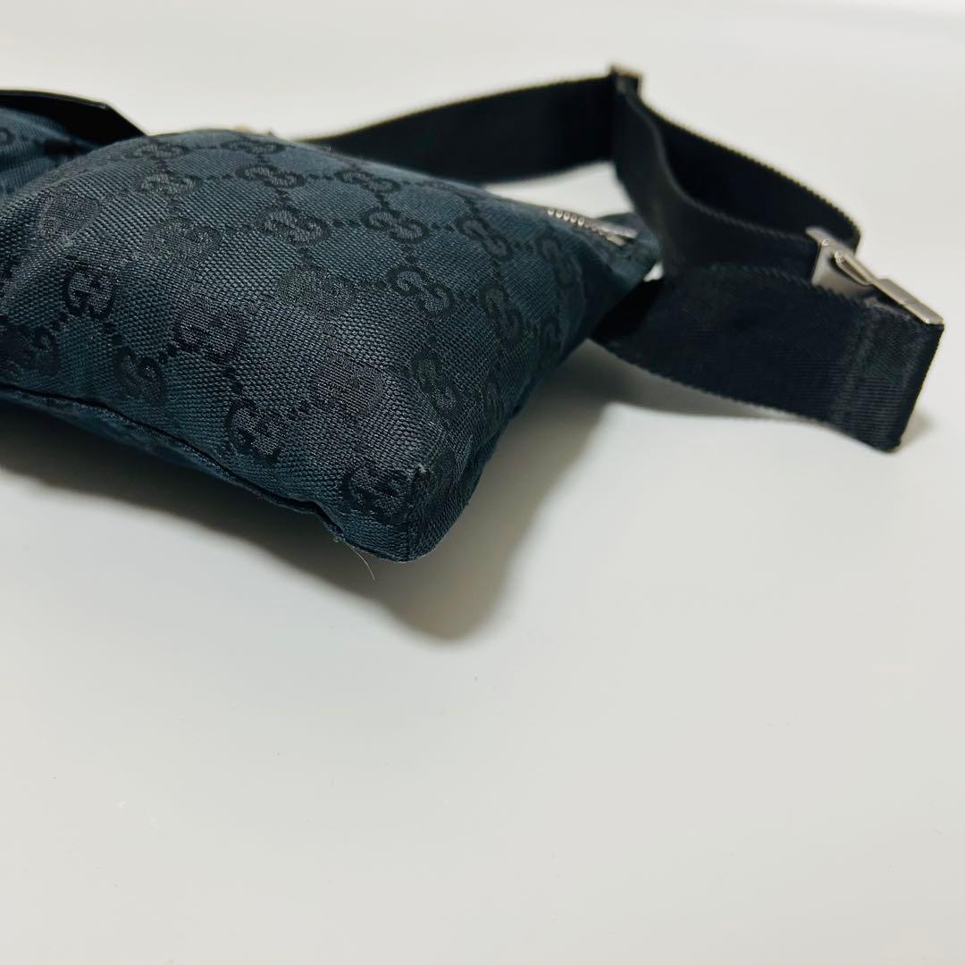 GUCCIグッチ GGキャンバス レザー ボディバッグ ウエストポーチ