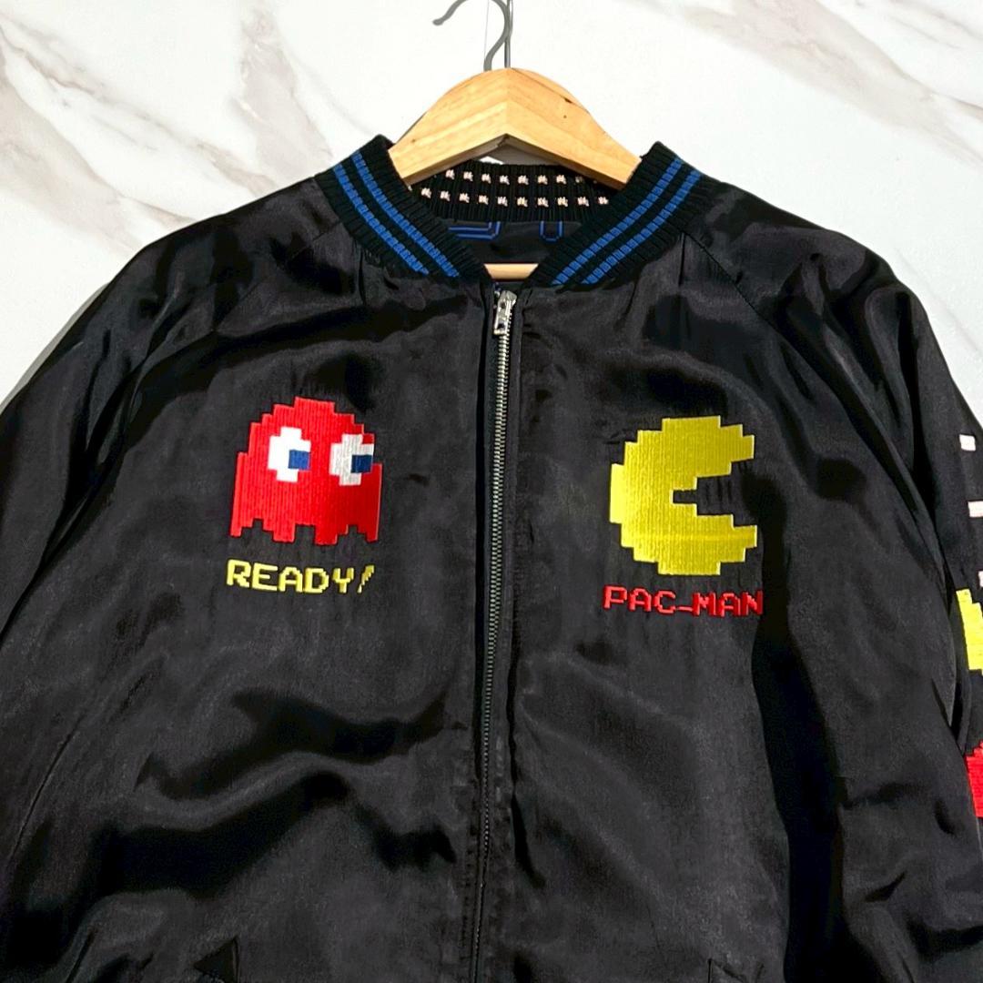 美品　PAC MAN　パックマン　モンスター　リバーシブル　スカジャン　XL黒