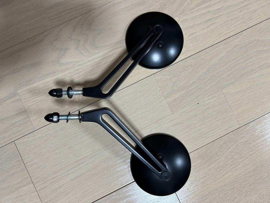 ハーレー純正 ドーム・ビレットスタイル・ミラー サテンブラック 2個セット