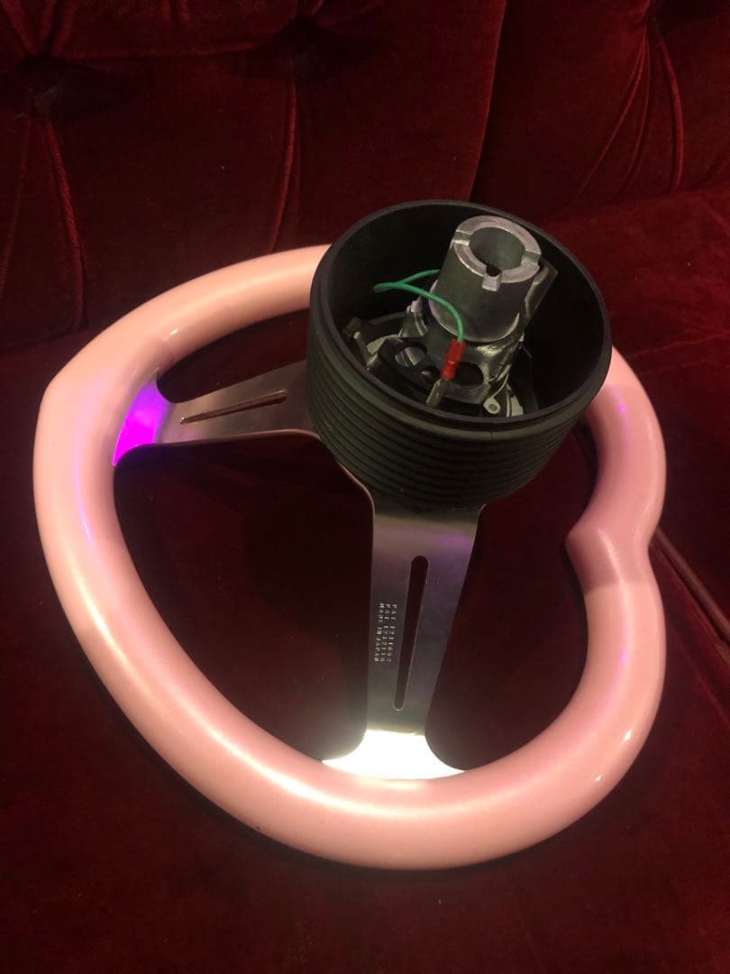 最終値下げ！当時物 ハート型ピンクステアリング ボス付き