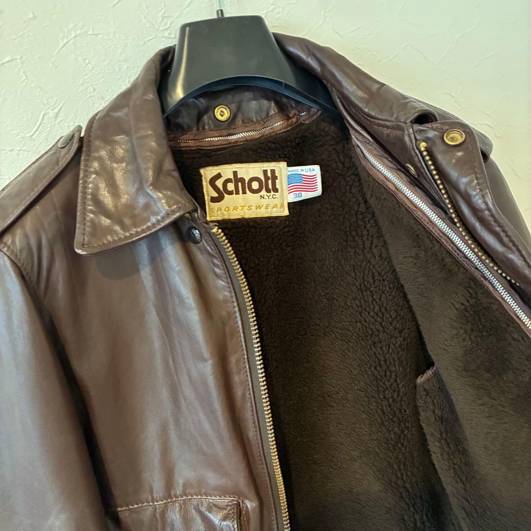 SCHOTTショットA-2レザージャケット184SM USA38