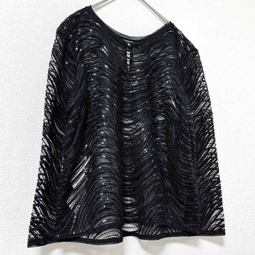 Emporio Armani スパンコールビーズ シアートップス　ブラック　新品