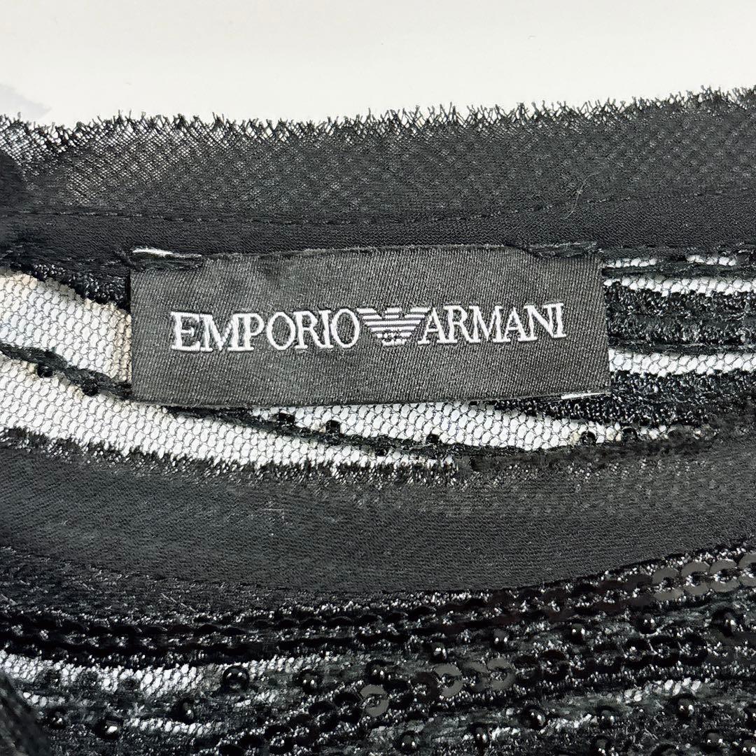 Emporio Armani スパンコールビーズ シアートップス　ブラック　新品