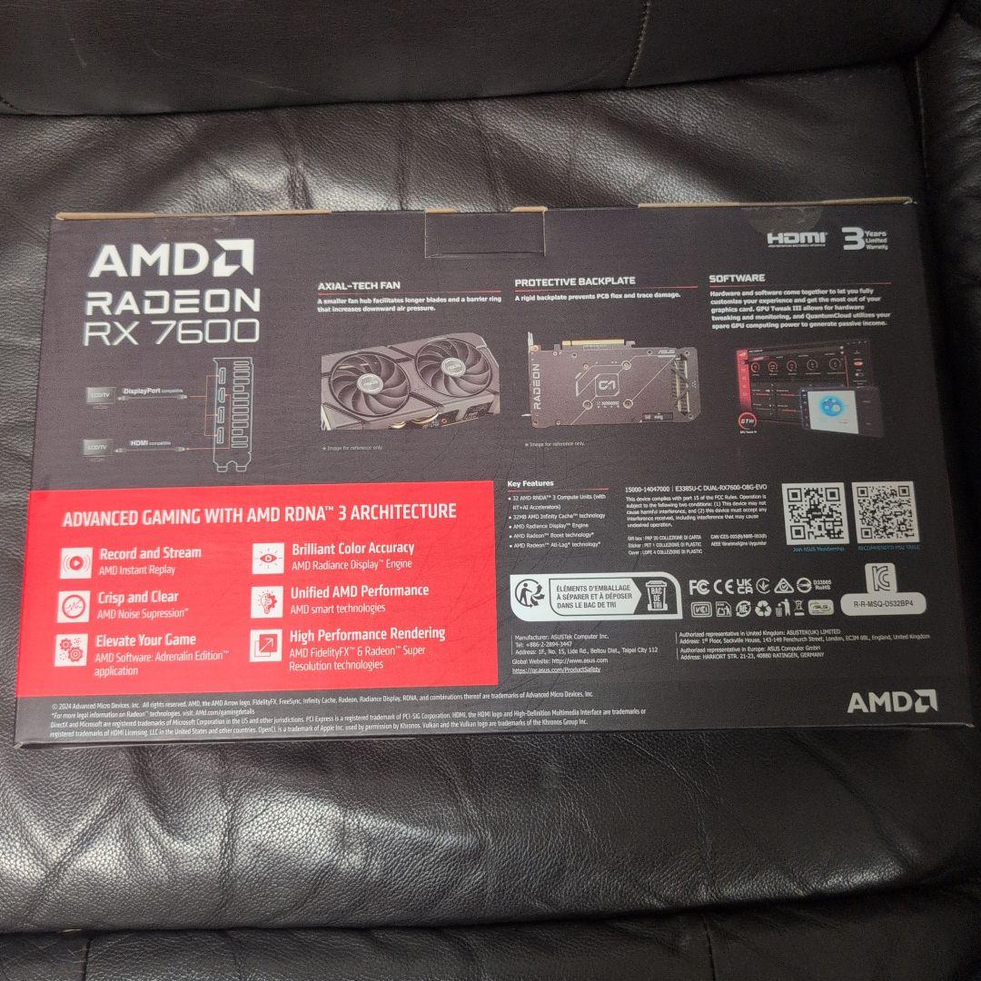 グラフィックボード・グラボ・ビデオカード ASUS Radeon RX 7600 8GB OC