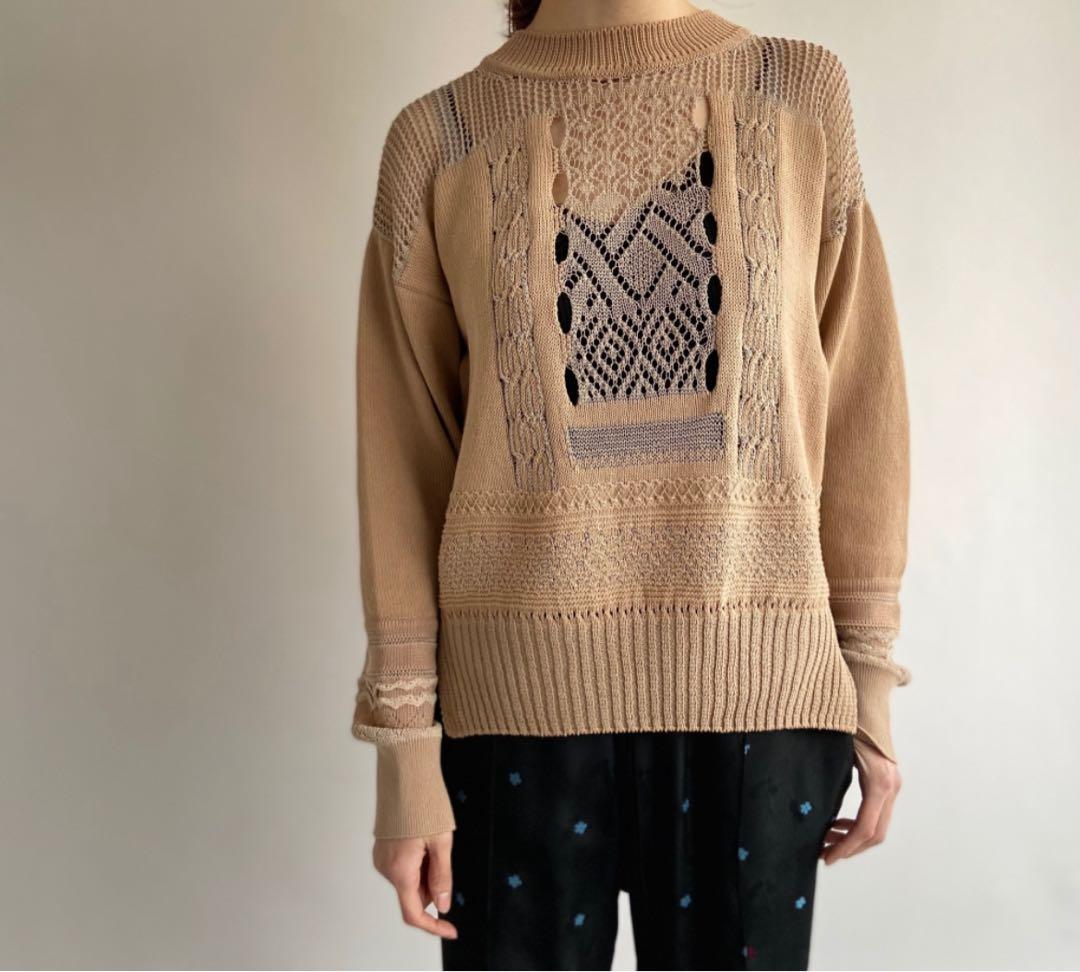 Mame Kurogouchi シアーレース透かし編みニット