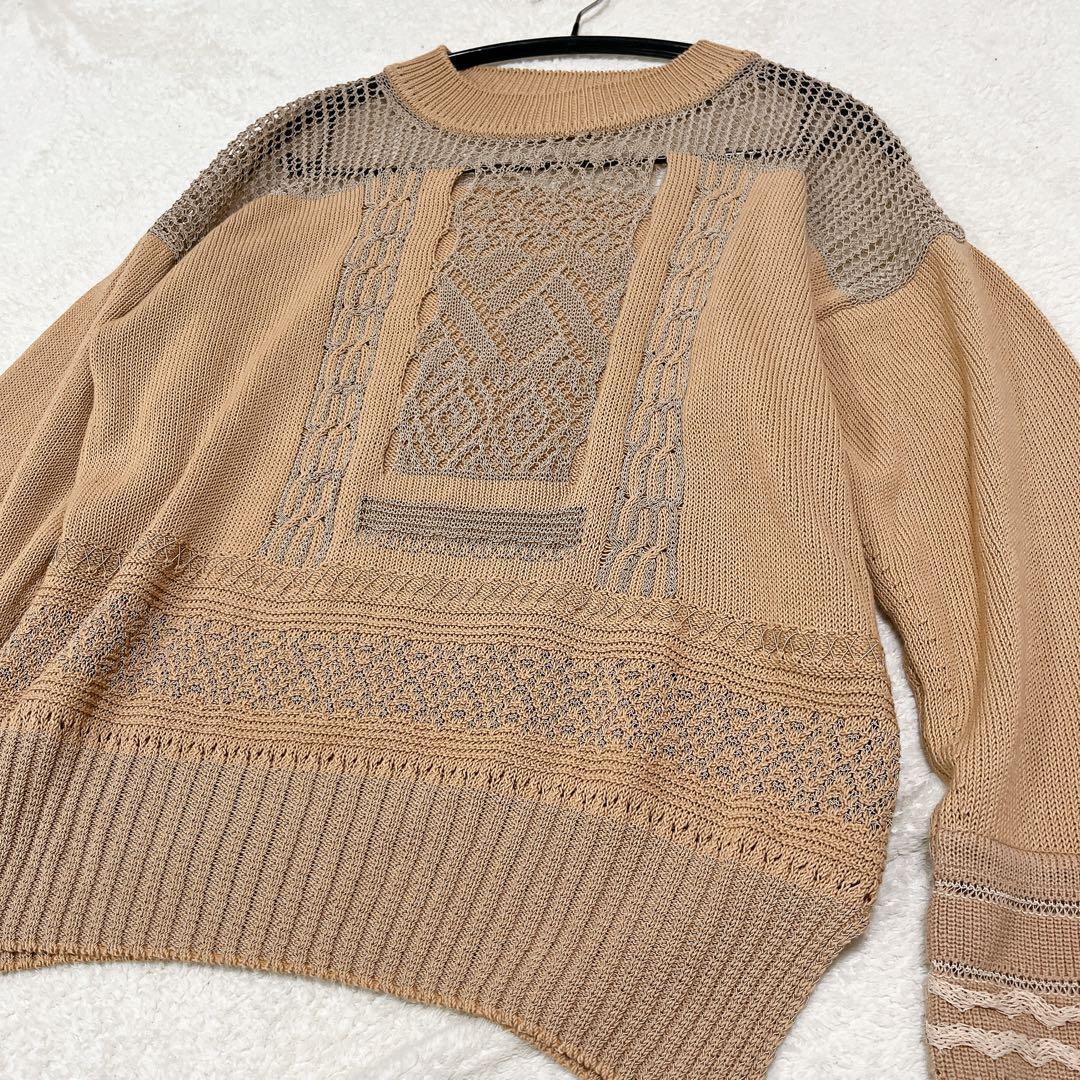 Mame Kurogouchi シアーレース透かし編みニット