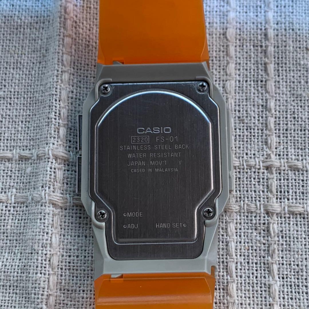 カシオ　フィルムウォッチ　ペラ　オレンジベルト　デジアナ