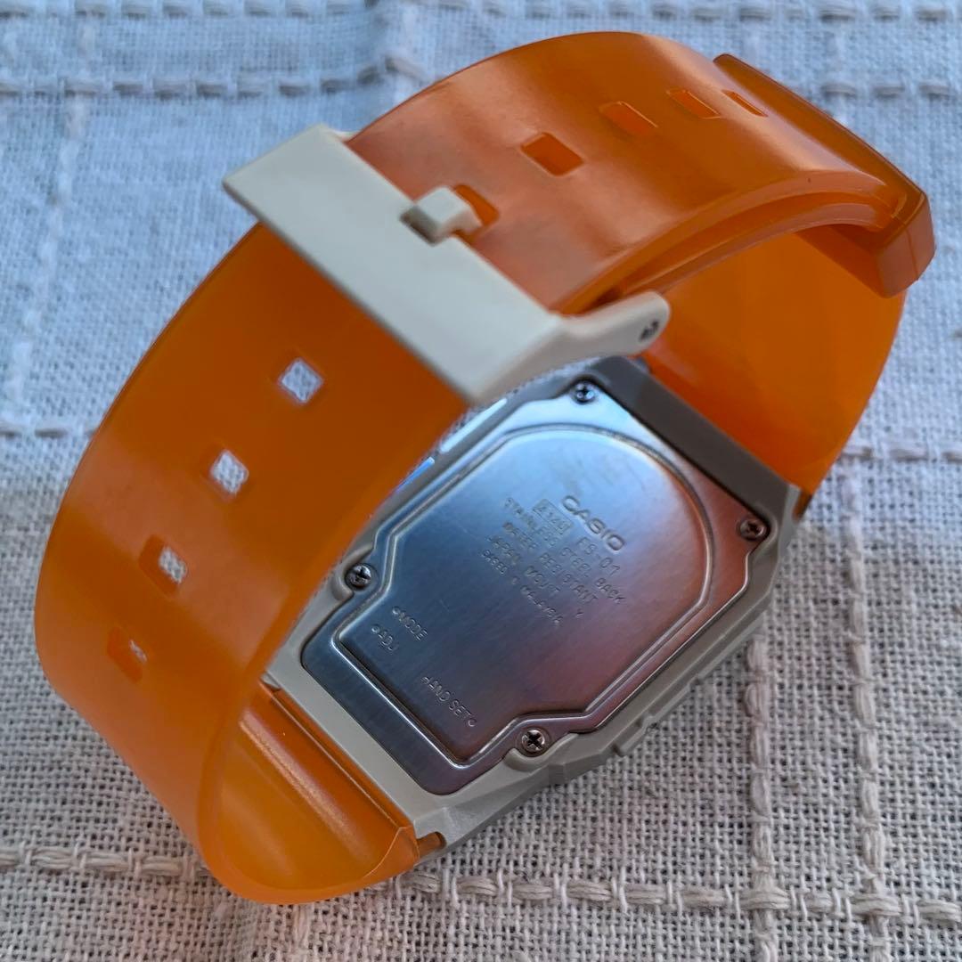 カシオ　フィルムウォッチ　ペラ　オレンジベルト　デジアナ