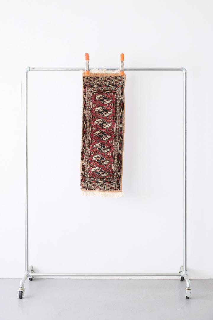 ヴィンテージラグ　トライバルラグ　ラホール産（96×32cm）茶　赤　ベージュ