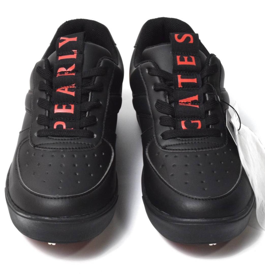 未使用3.5万 パーリーゲイツ ゴルフシューズ 22.5 ロゴ柄 レディース