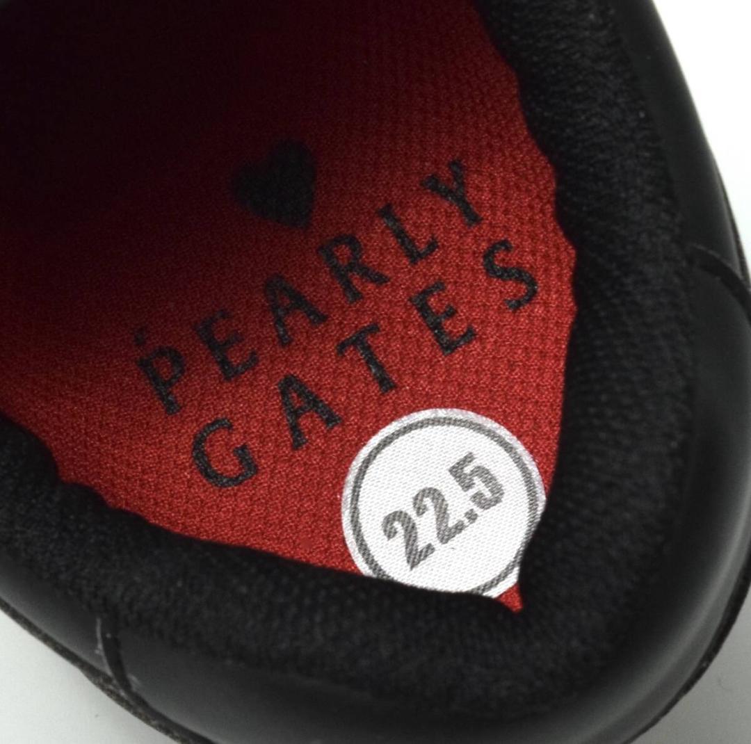 未使用3.5万 パーリーゲイツ ゴルフシューズ 22.5 ロゴ柄 レディース