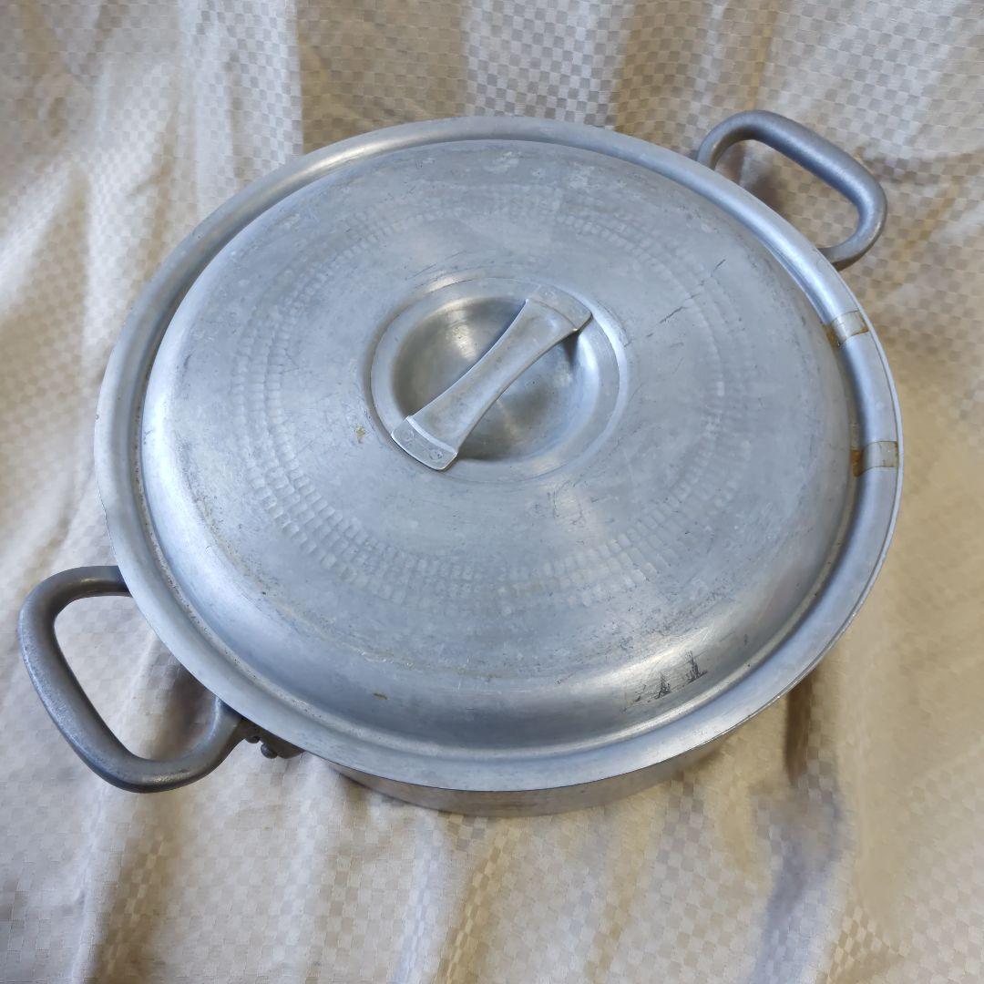 アルミ製 両手鍋 KING 412 蓋付き 外輪鍋　業務用