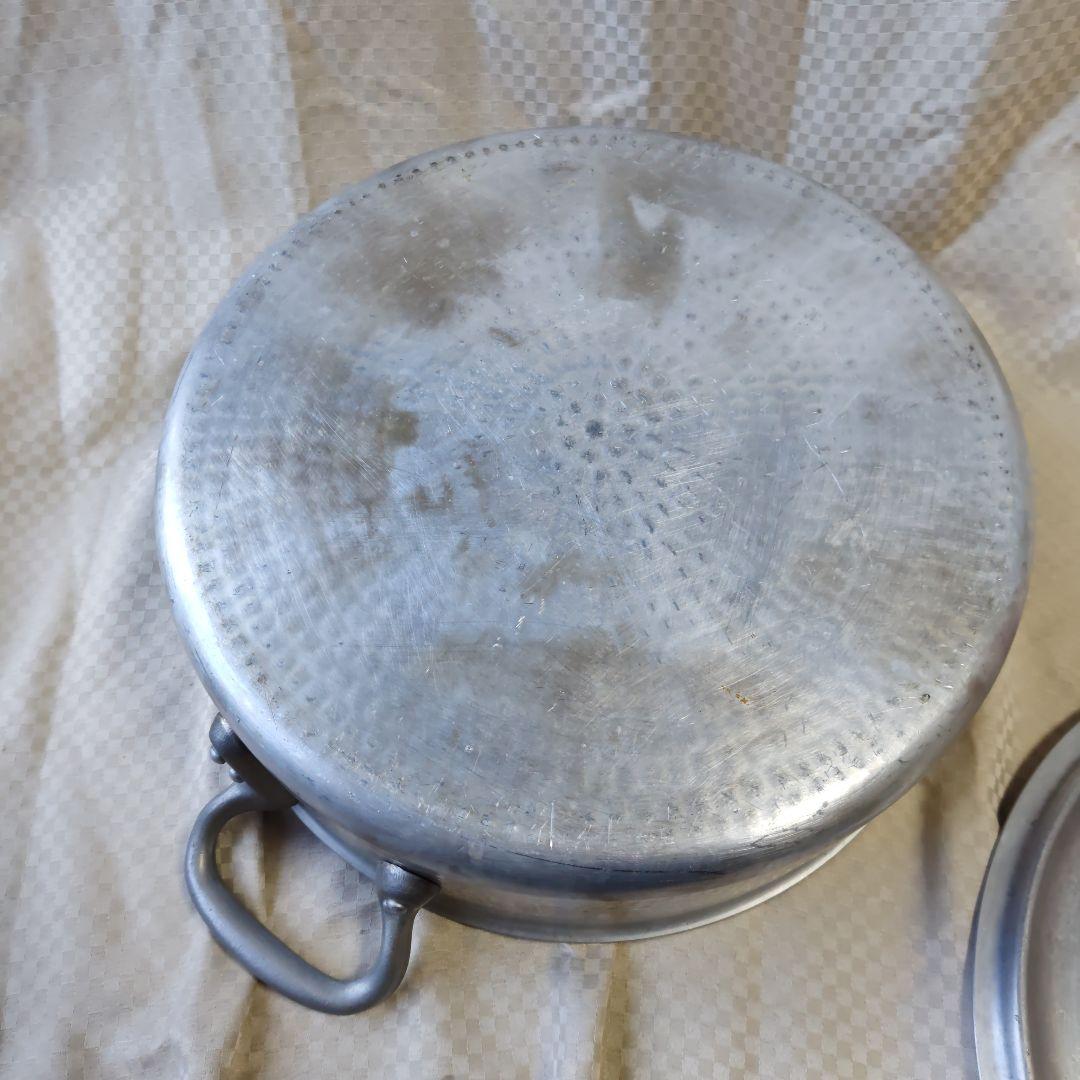 アルミ製 両手鍋 KING 412 蓋付き 外輪鍋　業務用