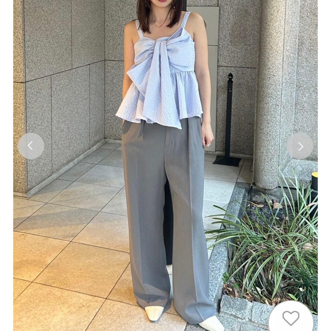 FRAY.ID ペプラムリボントップス ブルー/1