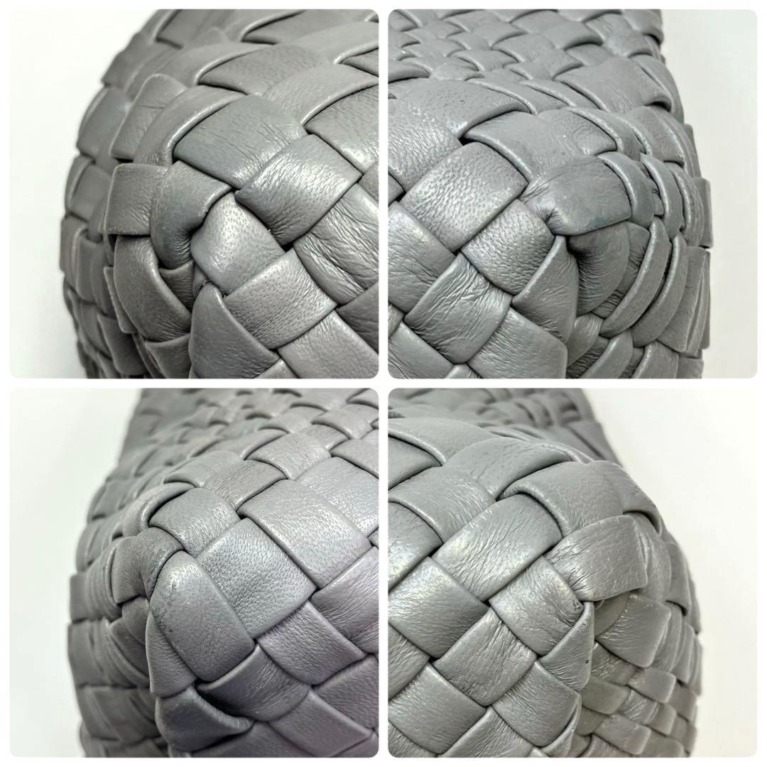 FALORNI ファロルニ レザー トートバッグ グレージュ系 編み込み