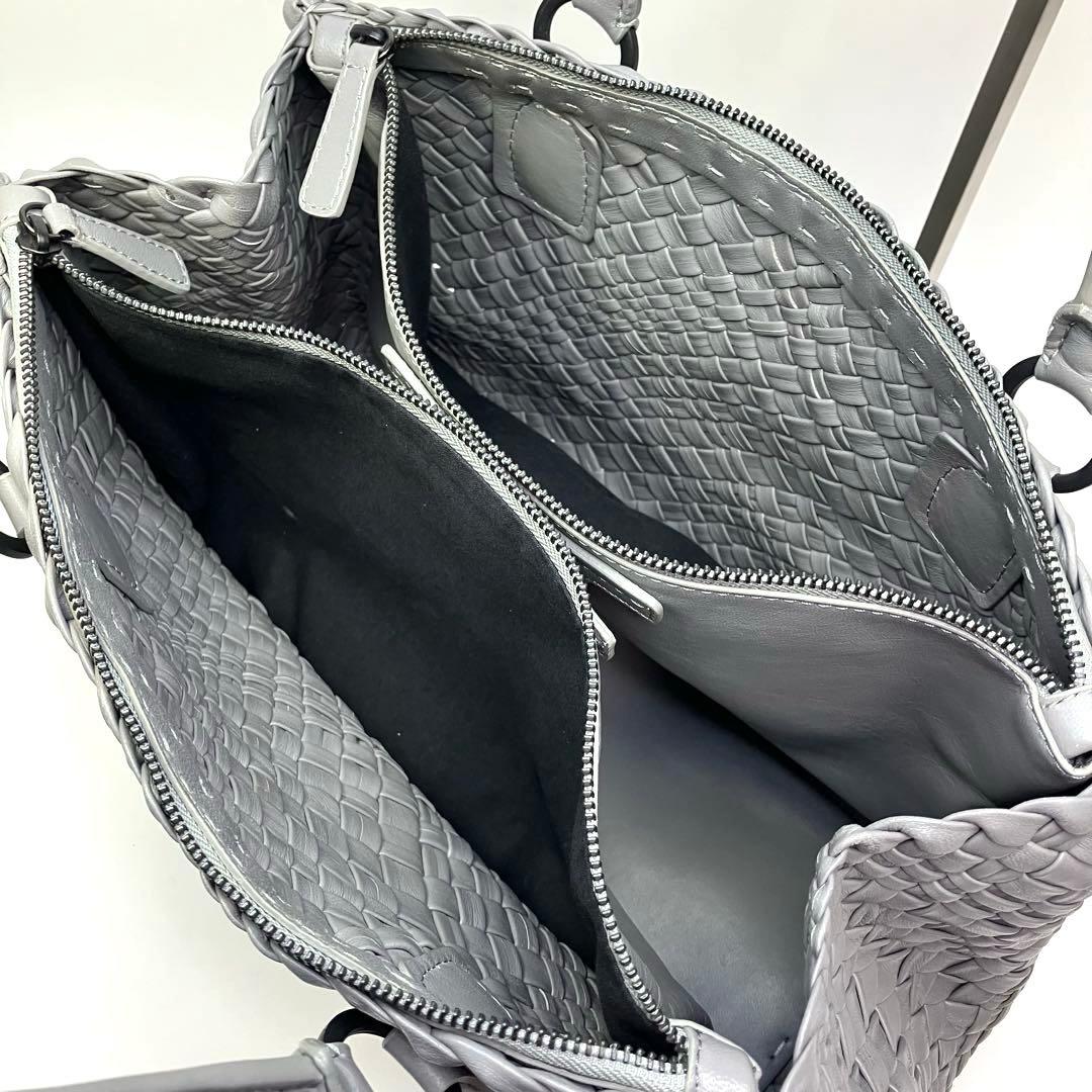 FALORNI ファロルニ レザー トートバッグ グレージュ系 編み込み