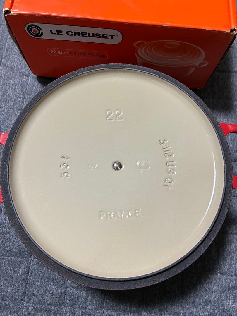 LE CREUSET 両手鍋 22cm 赤