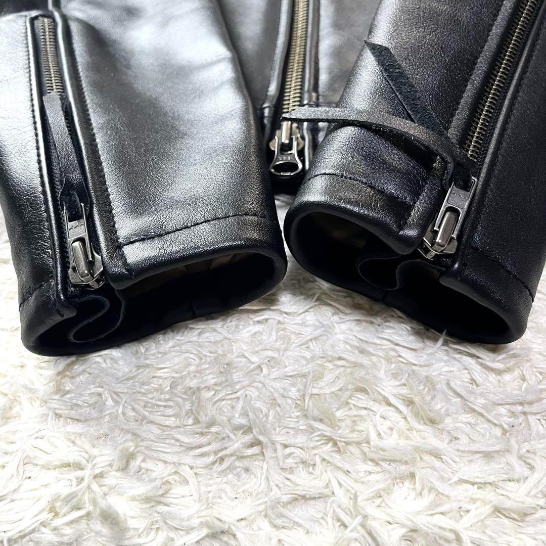 未使用保管/タグ付き/L✨カドヤ シングルライダース レザージャケット ブラック