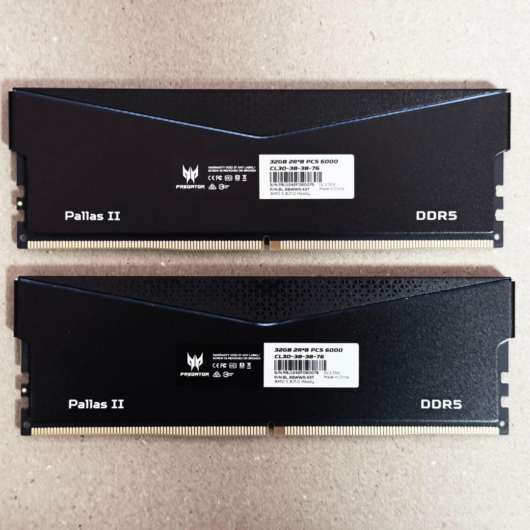 Acer Predator DDR5 6000mhz 64GB(32GBx2枚)