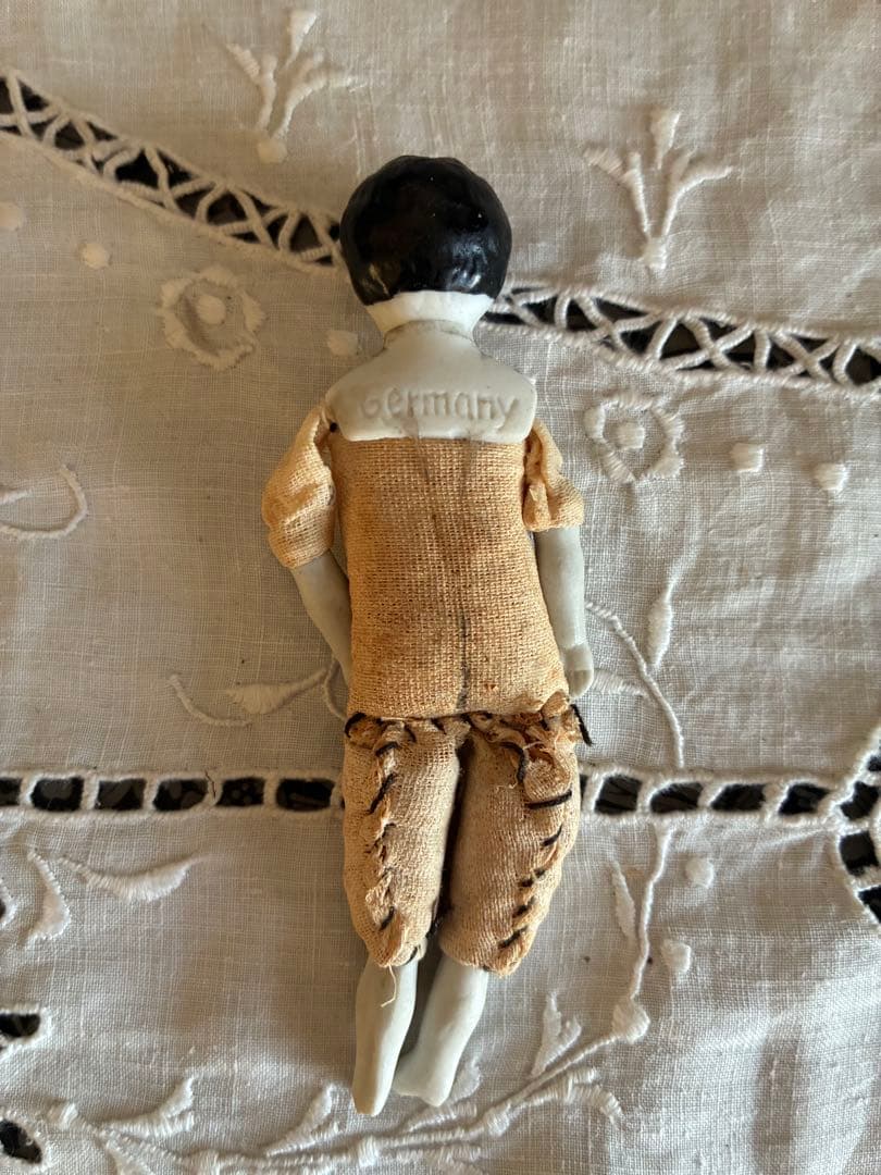 難あり！！アンティーク　小さめ　チャイナヘッドドール　ドイツ　お花付き