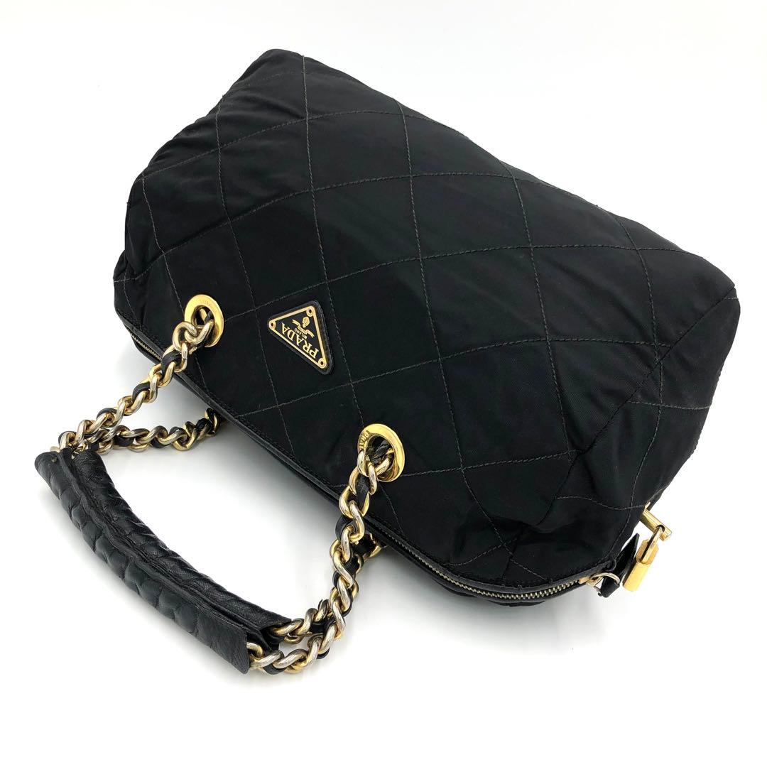 【美品✨】プラダ ハンドバッグ チェーン ボストンバッグ キルティング 肩掛け