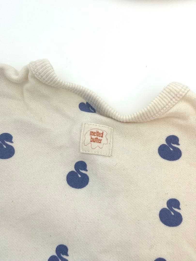 【melted butter】SWAN COVERALL&BONNET 0-3m