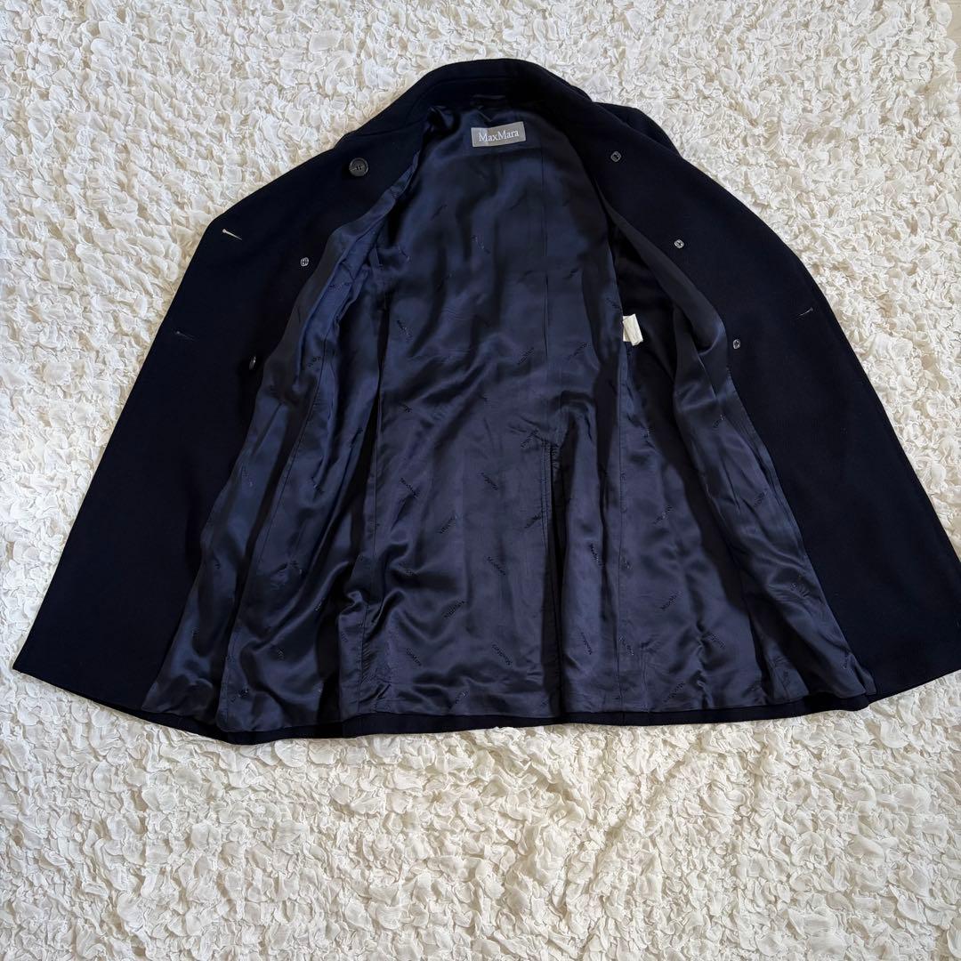 【美品！特価！】MaxMara 銀タグ チェスターコート 比翼 ダブル 濃紺