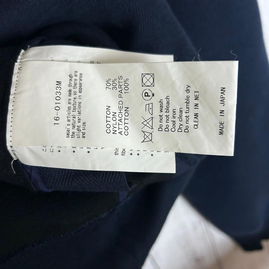 3760【超希少デザイン】サカイ☆フードジップ切り替えパーカー 入手困難