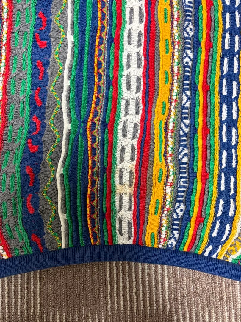 クージーCOOGIの3Dニットセーター　古着総柄オーストラリア製