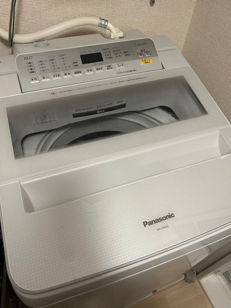 Panasonic 洗濯機　NA-F8AE6-S 全自動電気洗濯機　泡洗浄8kg