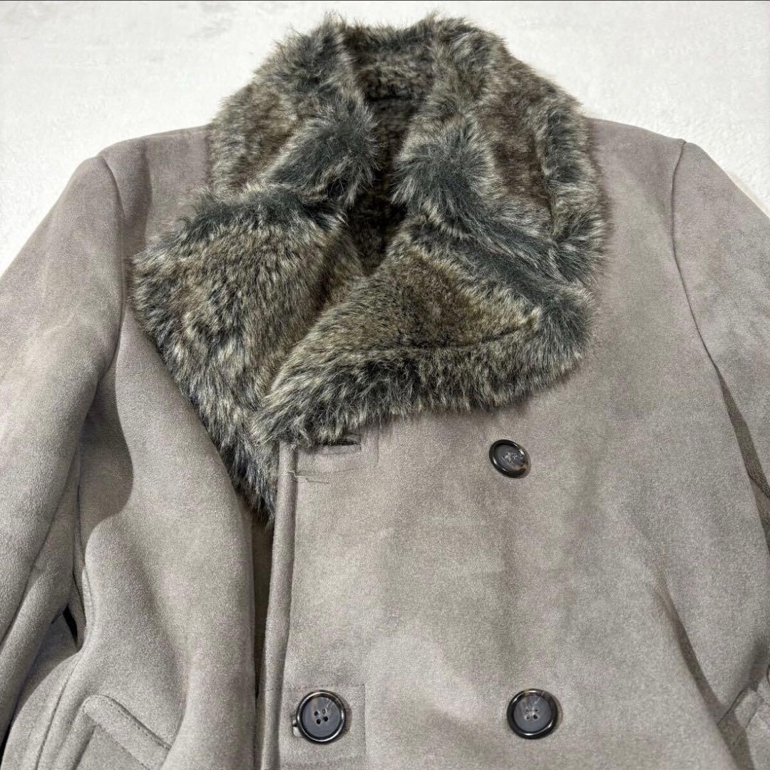 美品 MEN'S TENORAS エコムートン コート ボア ダブル 肉厚極暖L