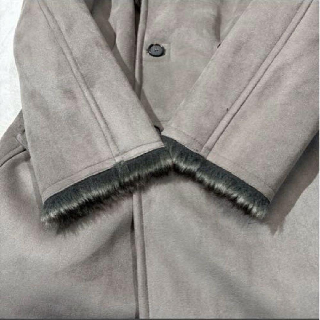 美品 MEN'S TENORAS エコムートン コート ボア ダブル 肉厚極暖L