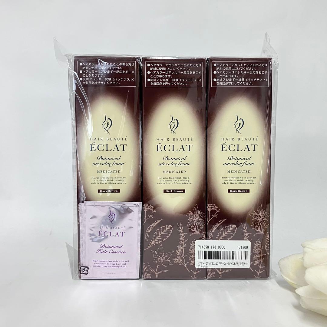 ヘアーボーテ エクラ エアーカラーフォームEX ダークブラウン 150g 3個