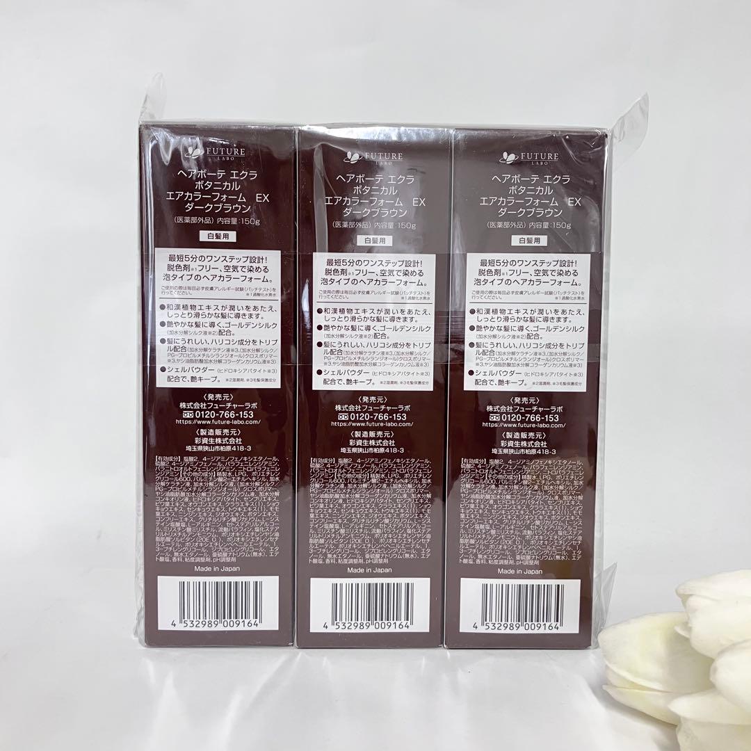 ヘアーボーテ エクラ エアーカラーフォームEX ダークブラウン 150g 3個