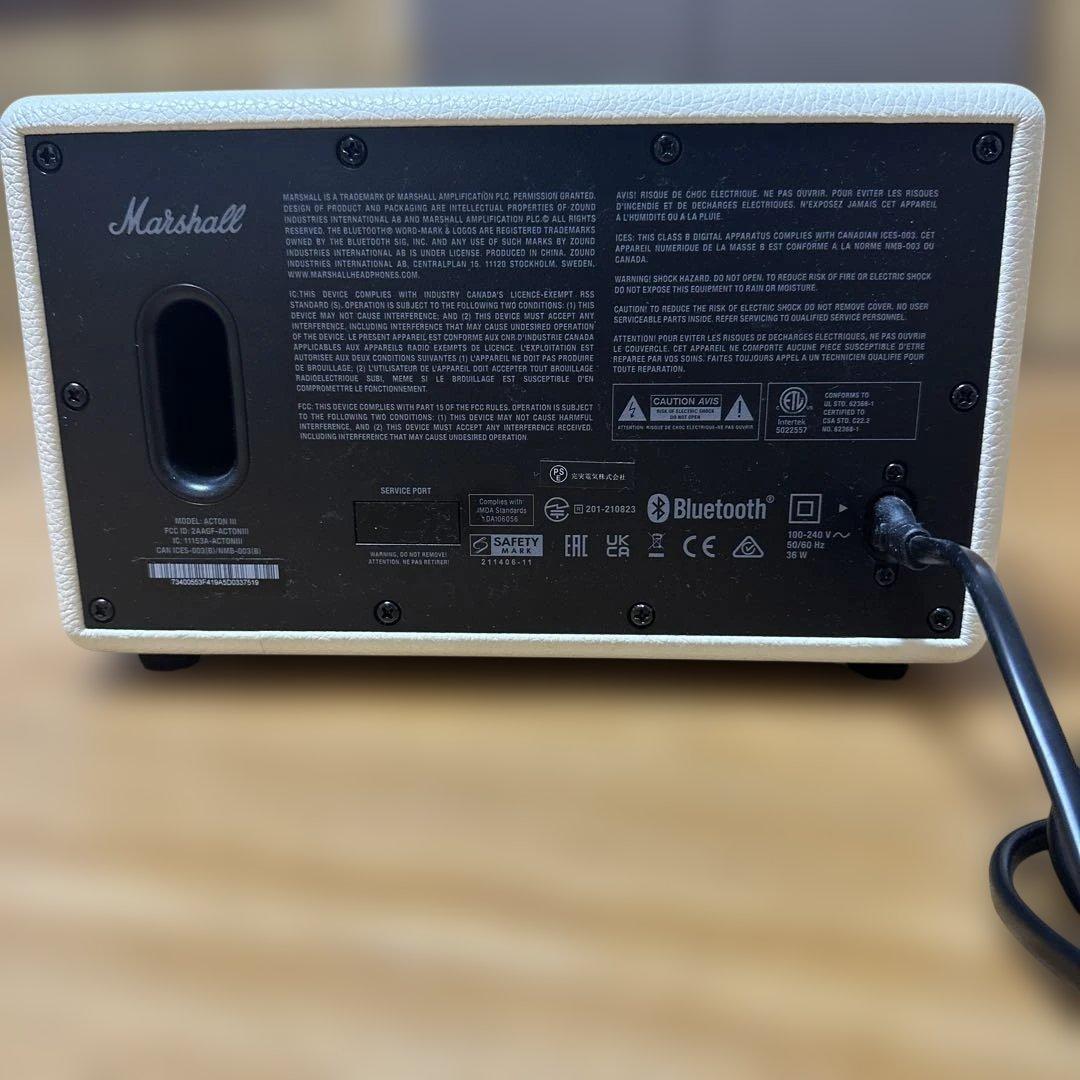 Marshall Acton Ⅲ ホワイト Bluetooth スピーカー