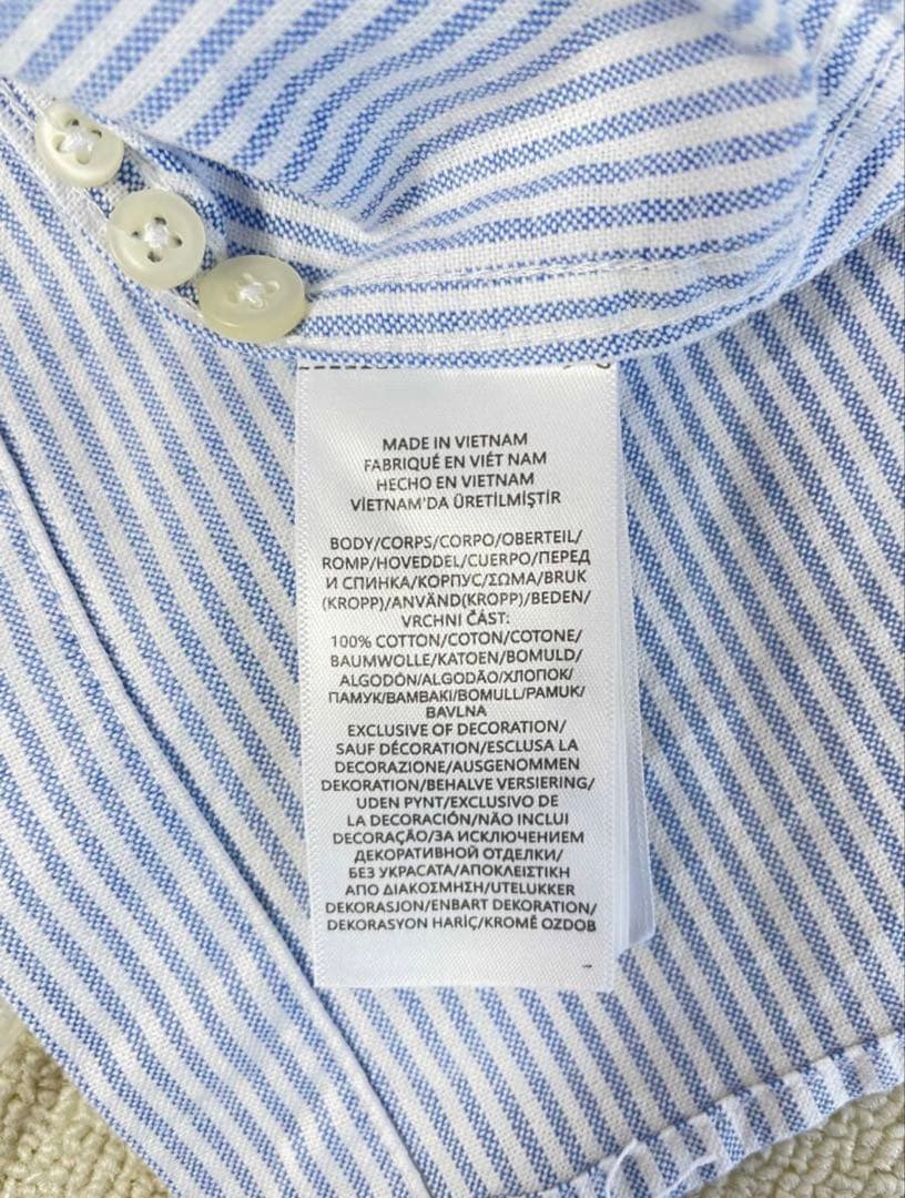 【新品】Polo Ralph Lauren 長袖 青白ストライプシャツ