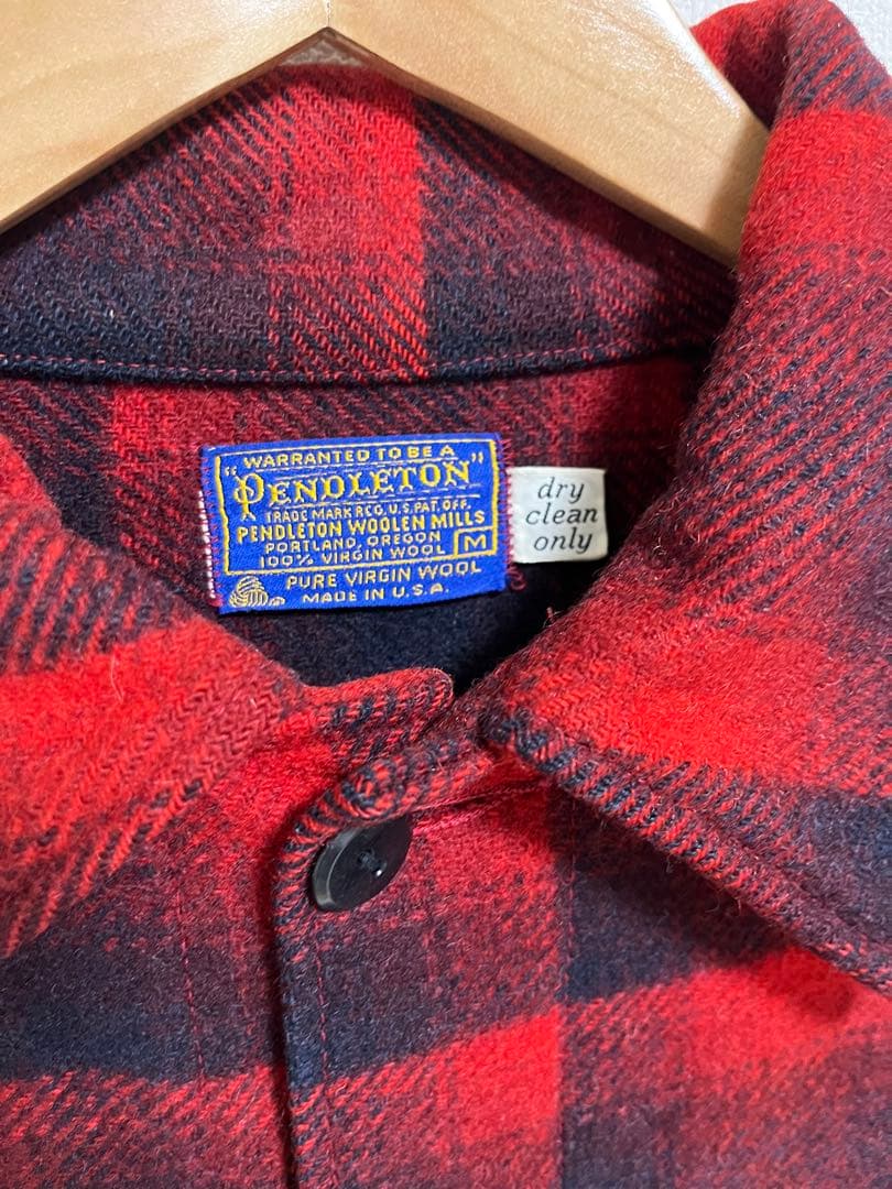 1970年代　ペンドルトン　レッドブラックチェック柄　ウールジャケット