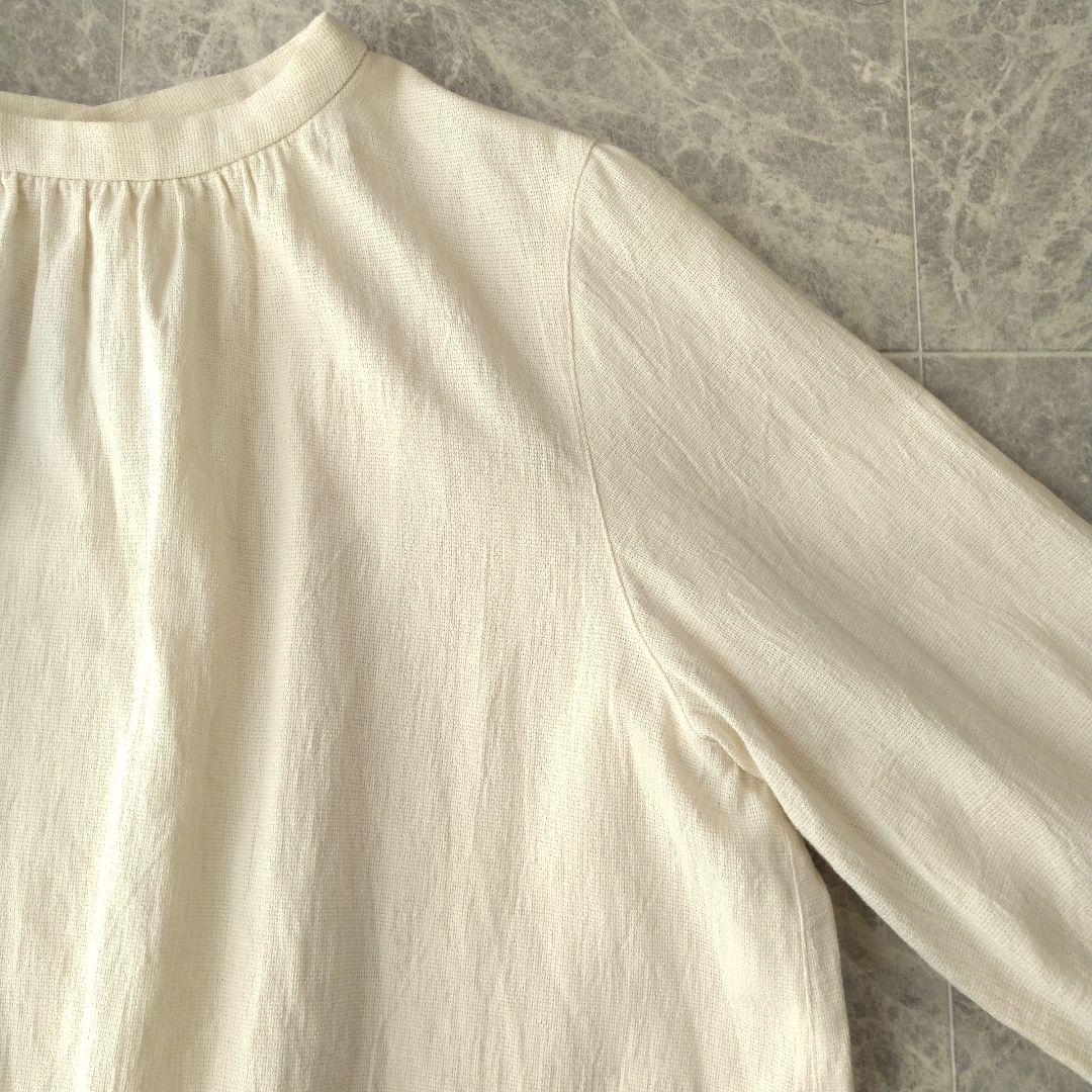 051 群言堂 石見銀山 コットン シルク ボトルネック ブラウス アイボリー