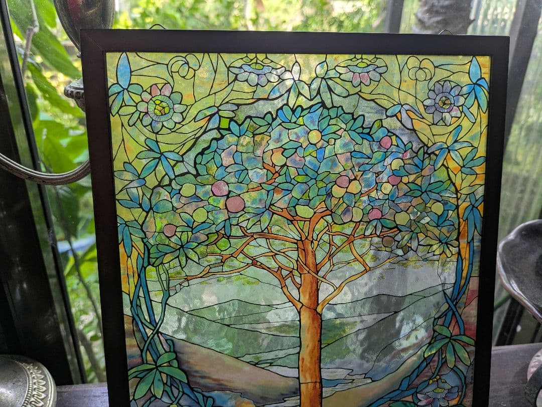 レア　スタンド付き　生命の木　ステンドグラス　ルイス・C・ティファニー