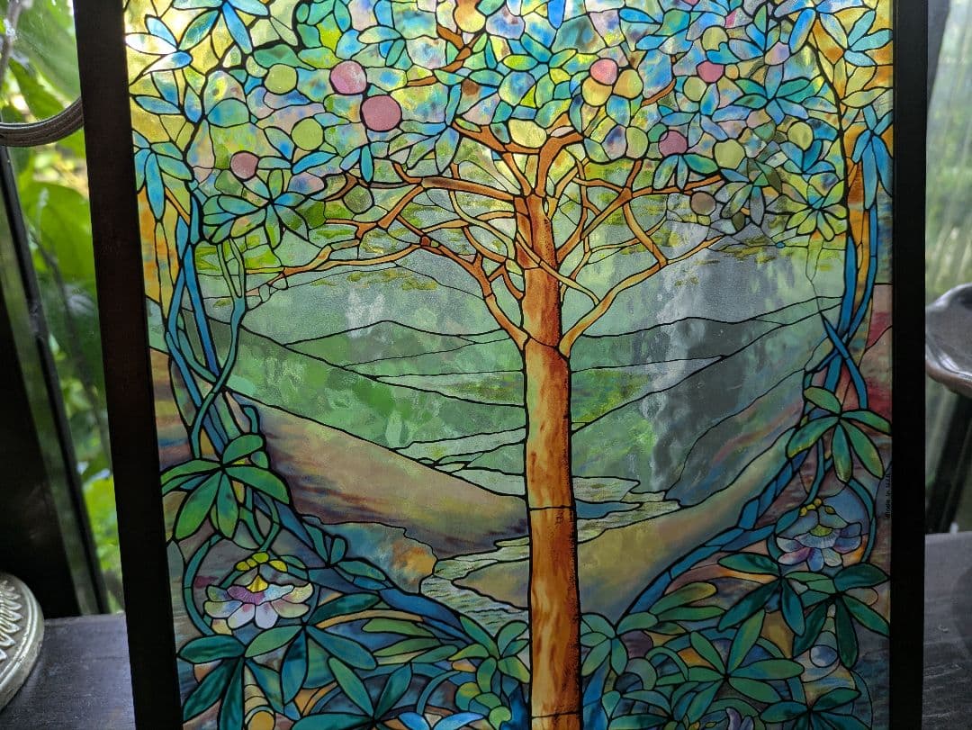 レア　スタンド付き　生命の木　ステンドグラス　ルイス・C・ティファニー