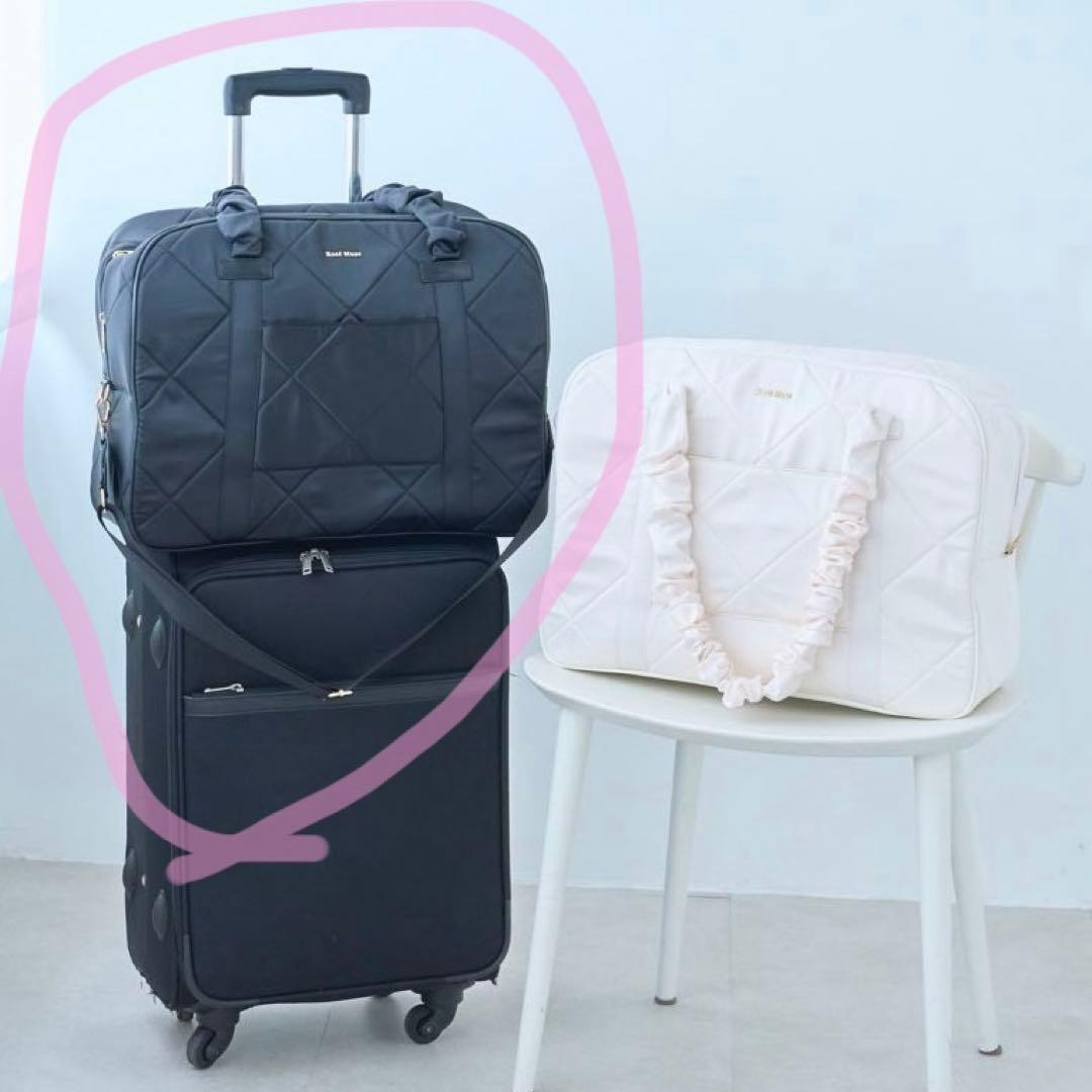 ロゼミューズ Satin traveling boston bag black