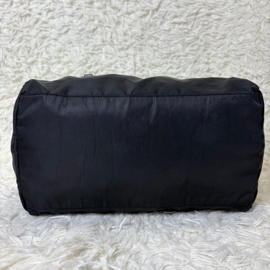 良品✨ PRADA ミニボストンバッグ 三角ロゴ ナイロン レザー ブラック