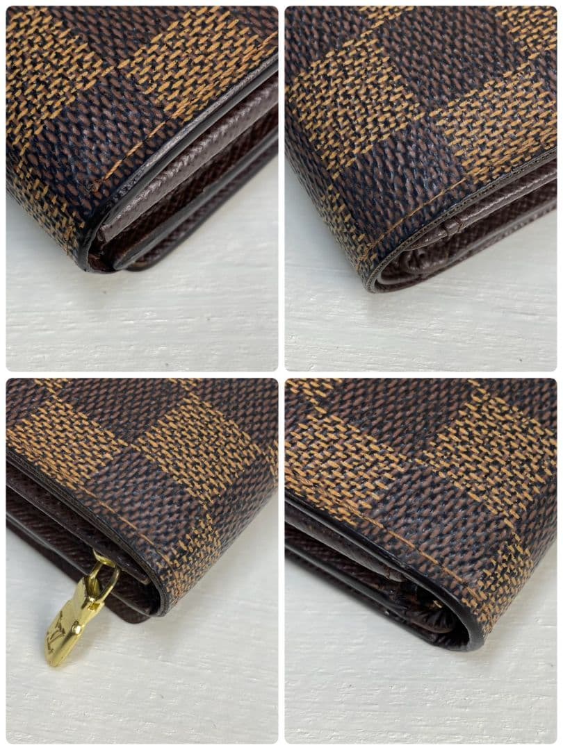 【新型 美品✨️】VUITTON トレゾール ダミエ 二つ折り財布 ホック
