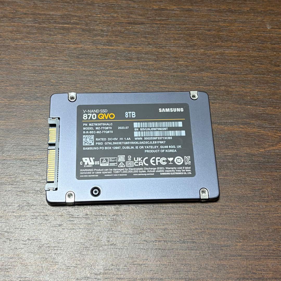 【高騰中】大容量8TB！Samsung SSD 870 QVO 動作◎