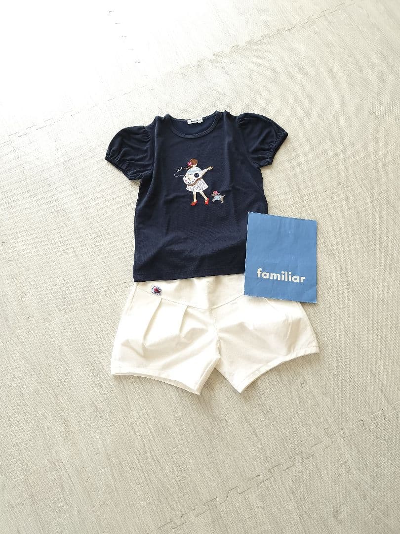 familiar ネイビー Tシャツ ショートパンツ セット