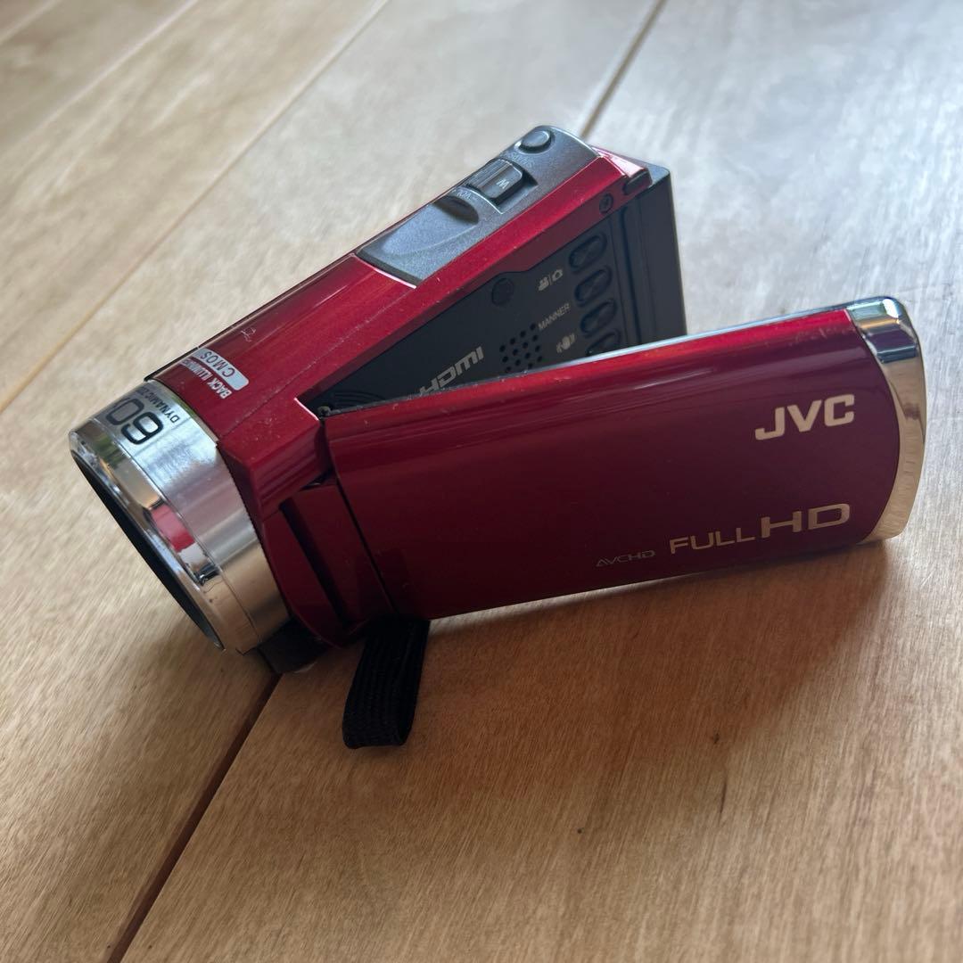 JVC Everio FULL HD ビデオカメラ レッド