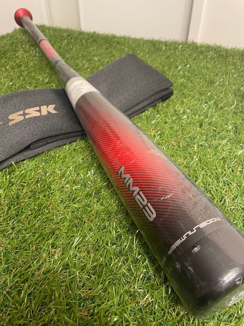 新品　軟式 大人 SSK MM23 82cm トップバランス ブラック×レッド