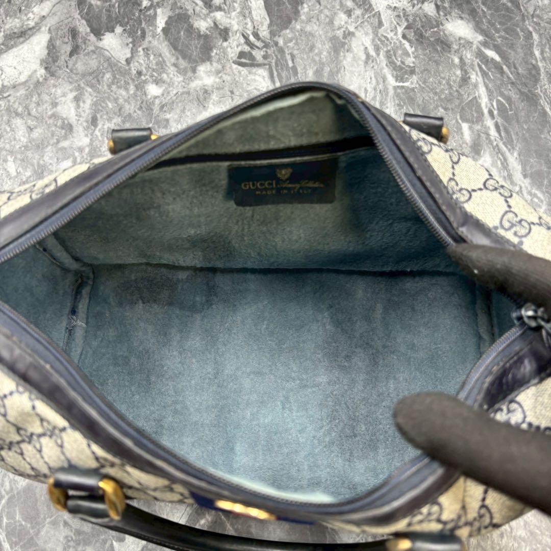 ✨極美品✨GUCCI シェリーライン GG ネイビー ボストンバッグ レザー