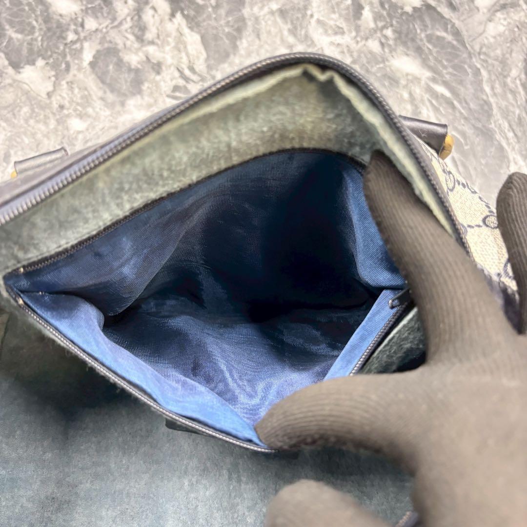 ✨極美品✨GUCCI シェリーライン GG ネイビー ボストンバッグ レザー