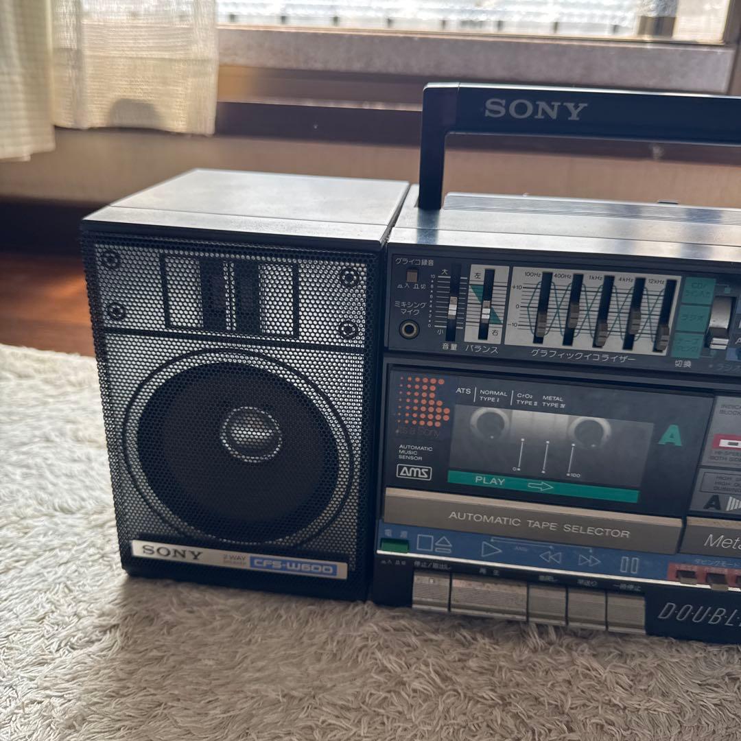 SONY ラジカセ CFS-W600 2WAY ブラック 昭和レトロ